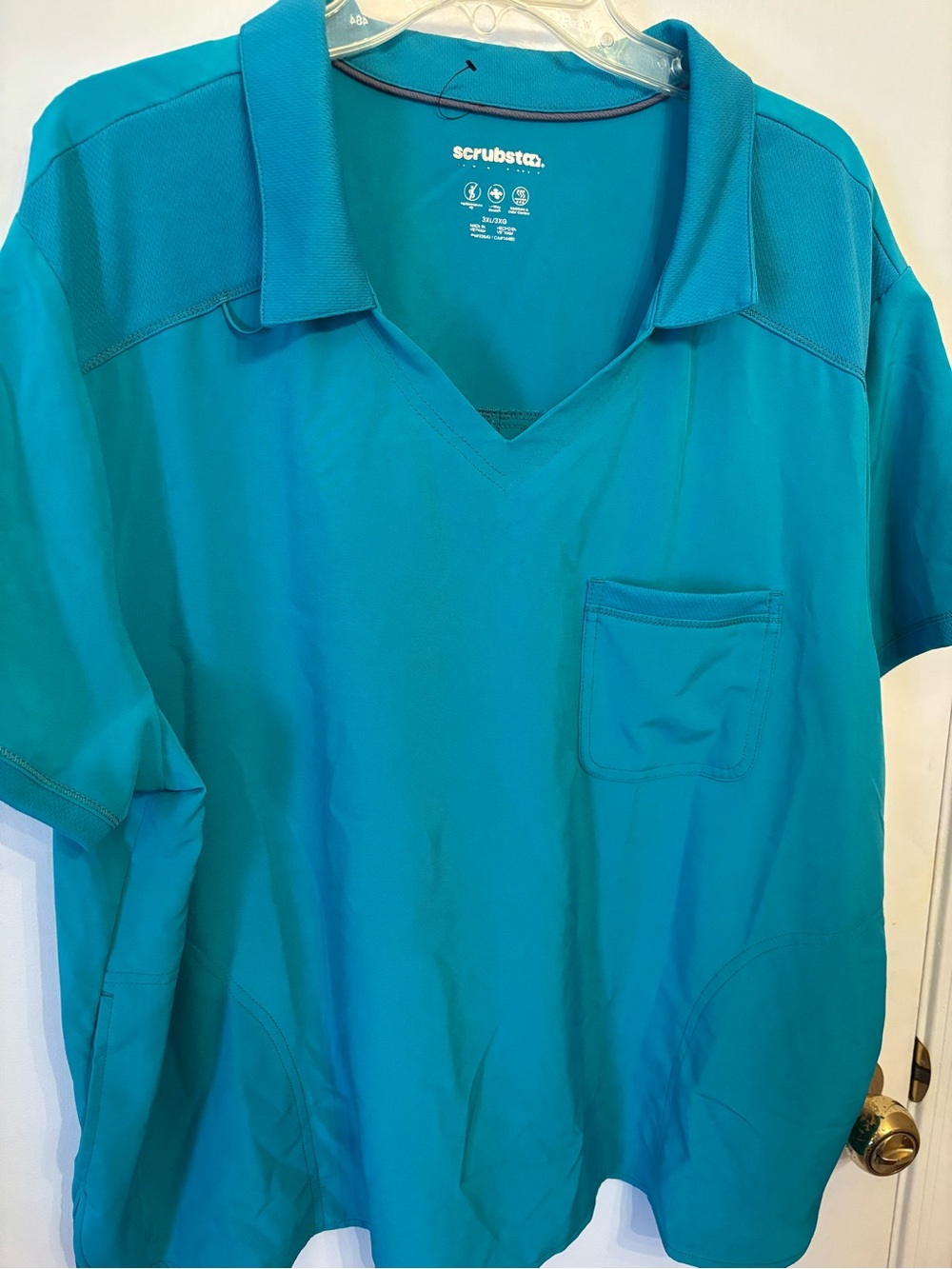 ScrubstarTeal V-Neck Polo Shirt